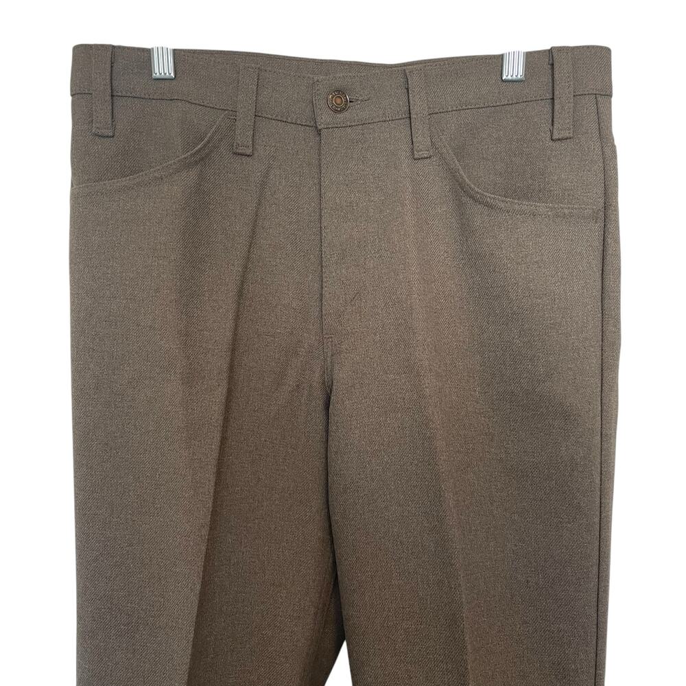 Vintage Levi’s Dracron Polyester Dress Pants In Brown USA Made Size 31x34 - Picture 3 of 9